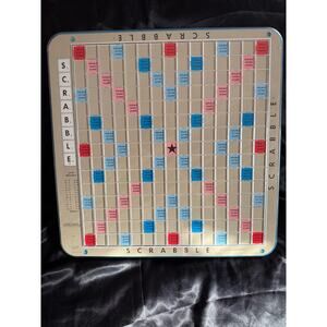 Vintage 1977 plastic turntable Scrabble board wipeable surface spins BOARD ONLY